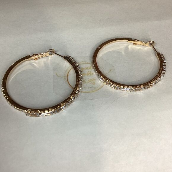 ⭐️10k Gold Filled CZ Diamond Hoop Earrings - Picture 6 of 16